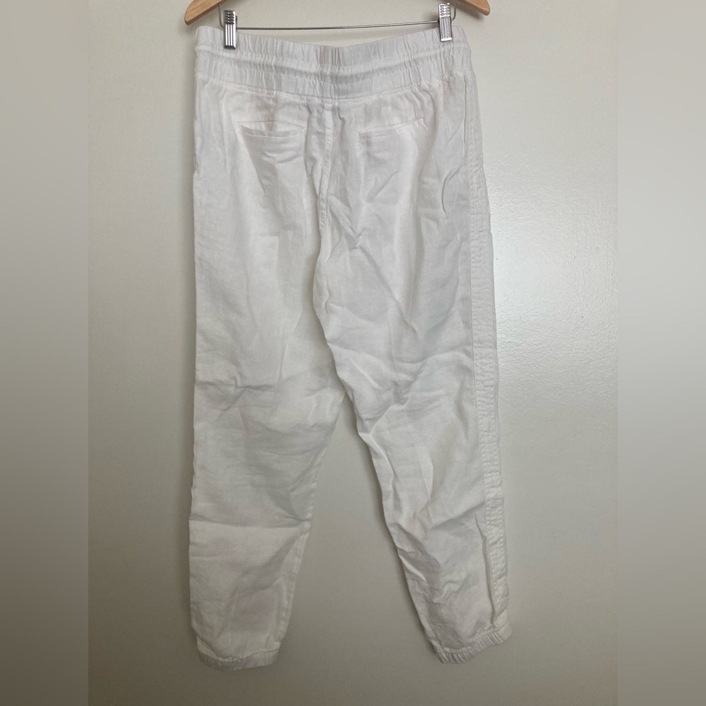 NWT Athleta White Cabo Linen Joggers size 12 - Picture 3 of 12